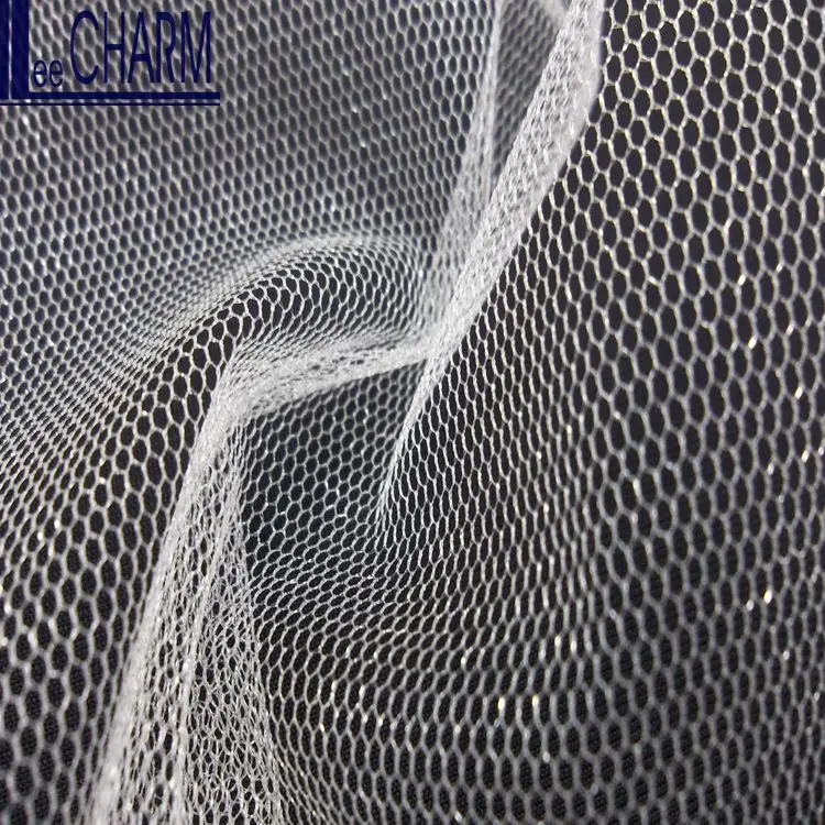 LCSH501 30D 21gsm шестигранное нейлоновое свадебное платье цвета слоновой кости Тюль Ткань блеск