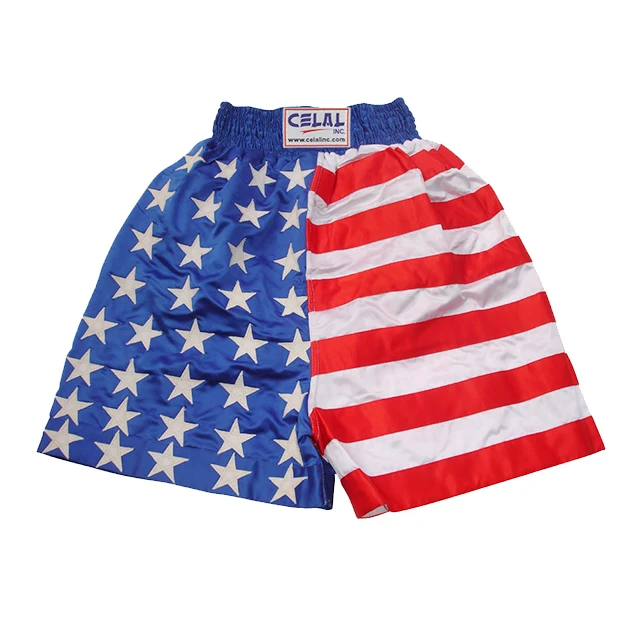 USA Star Blue And Red Print Pattern Muay Thai Boxing Shorts main image 1