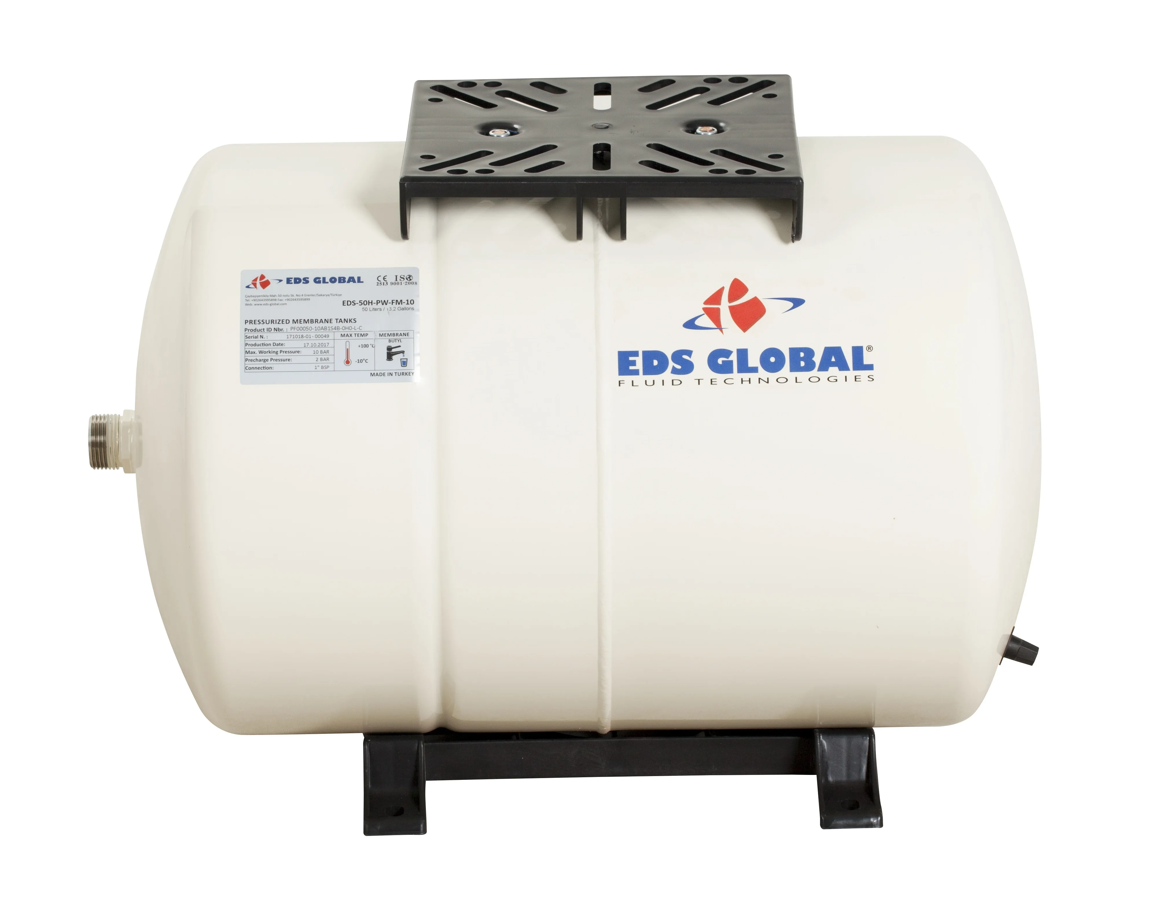 24 LT  EDS GLOBAL Horizontal Diaphragm Pressure Tank Expansion Vessel Pressure Vessel Water Pump Tank