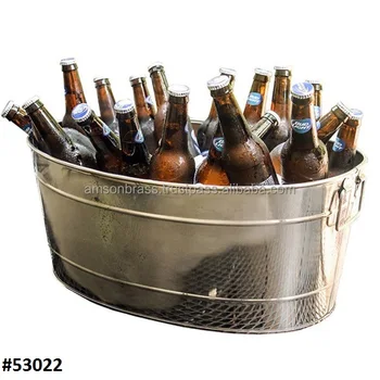 Grande Secchiello Per Ghiaccio In Metallo – 24x40cm, Ideale Per Birra, Vino, Champagne E Feste