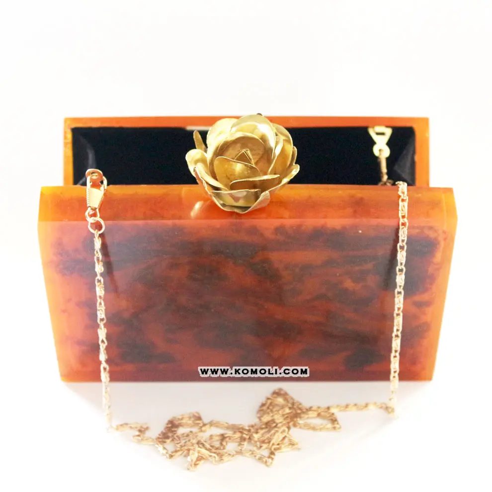 Tortoise Shell Vintage Design Custom Acrylic Clutch Bag