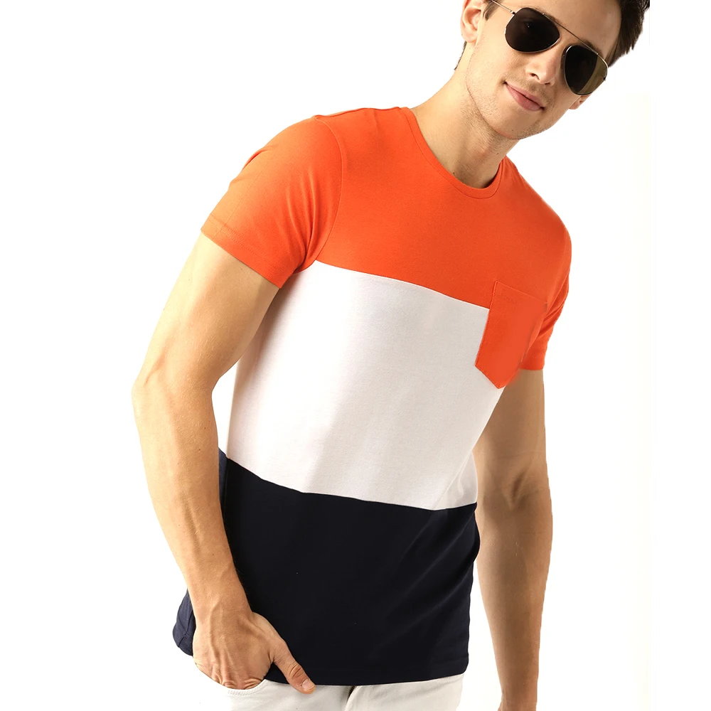 Source Shirts Wholesale Custom Dry Fit Basic T shirt Men Color Block T shirt for Men on m.alibaba.com