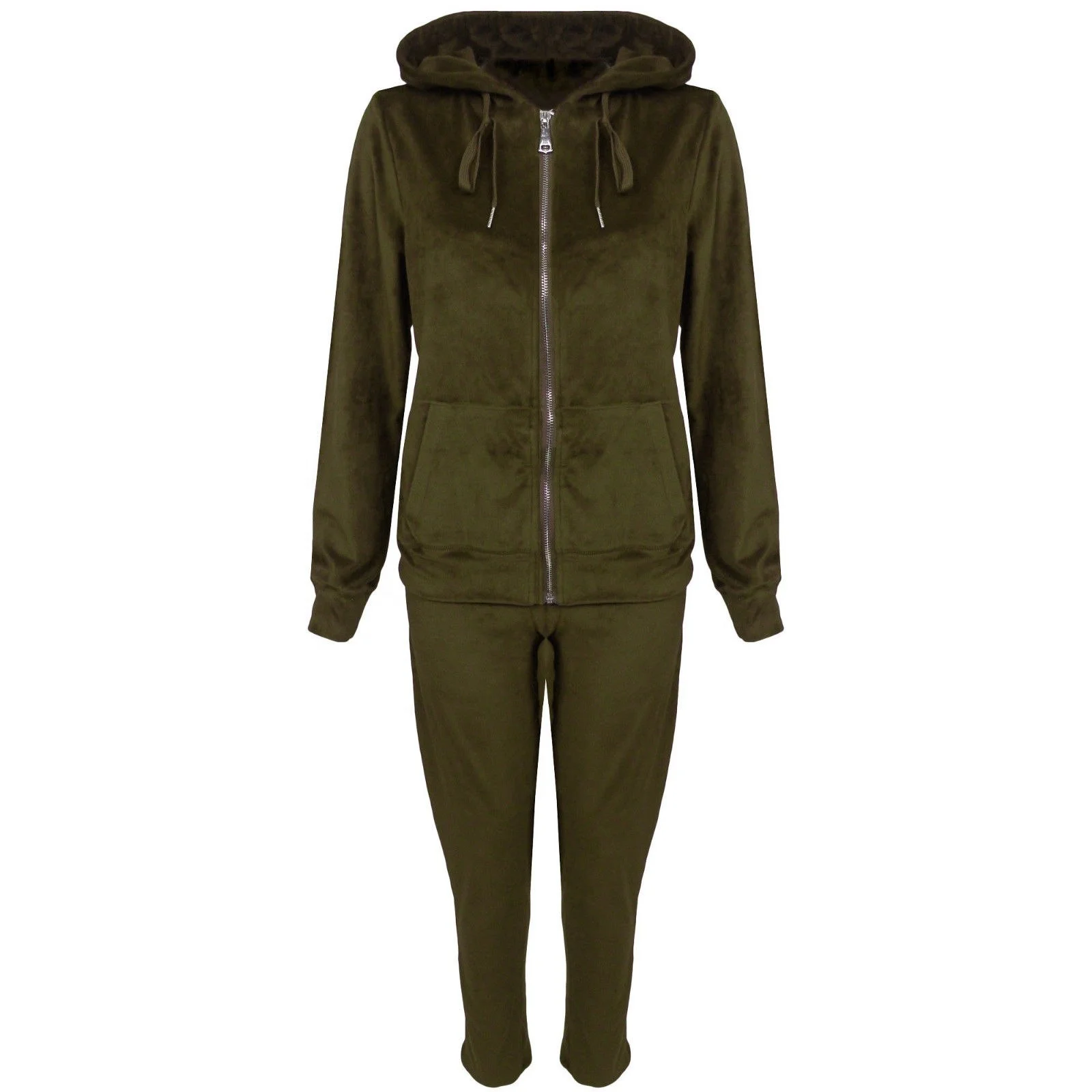 Source OEM service women fashion custom plain velour tracksuit