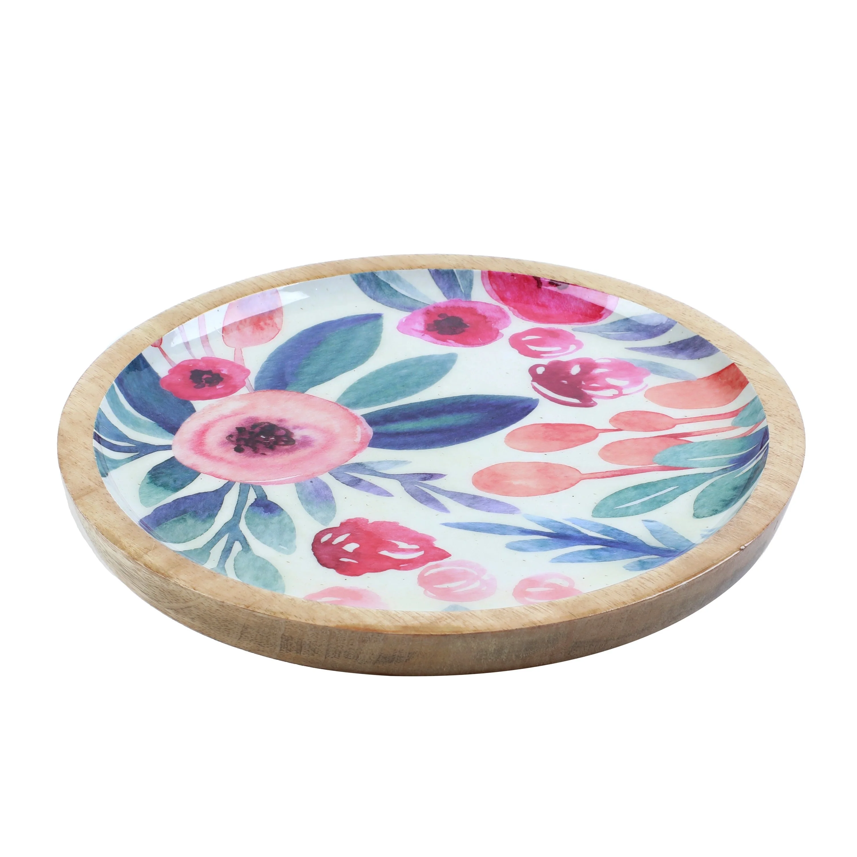 food safe enameled wooden charger plate