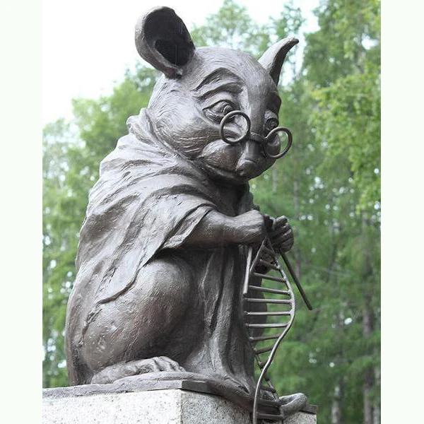 Outdoor Garden Decorative Funny Kindly Metal Animal Sculpture Bronze Mouse Rat Statues