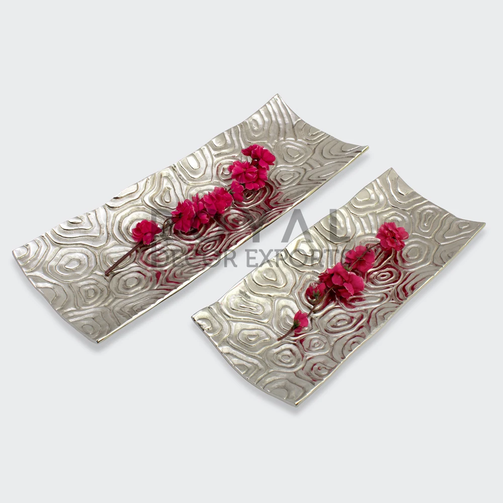 Decorative Trays For Indian Wedding Metal Serving Tray With Silver