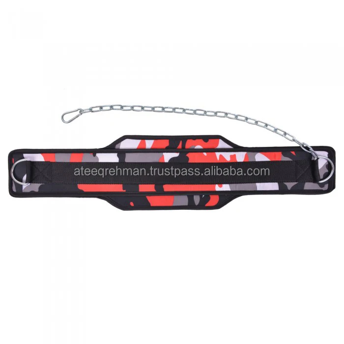 Gaf Weightlifting Dip Belt Neoprene Gym Support Straps Gel Wraps With