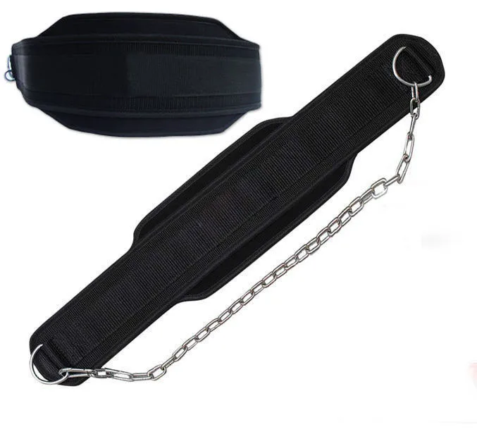Gaf 2024 Dip Belt Neoprene Gym Support Straps Gel Wraps With Chain Fits