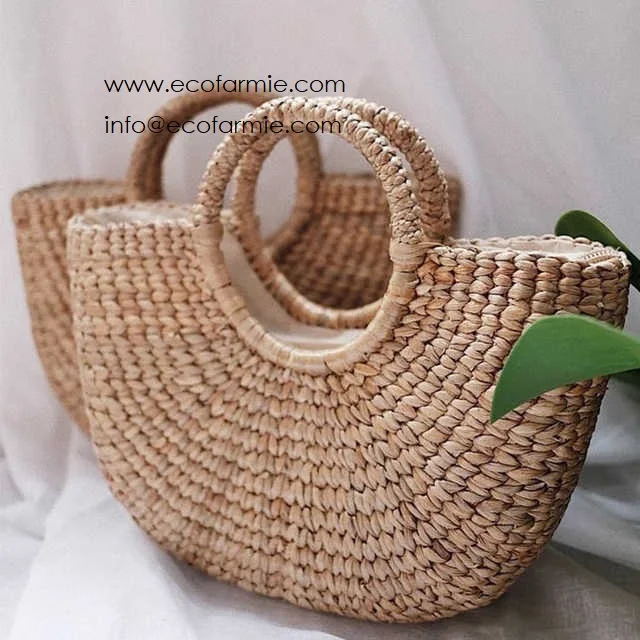 新品タグ付き　ludlow Water hyacinth バスケットバッグ Bucket-Water hyacinth bag— LUDLOW STORE