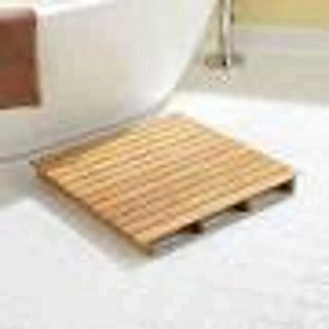 Diy High Quality Acacia Teak Solid Bath Mat in Bathroom Outdoor Shower