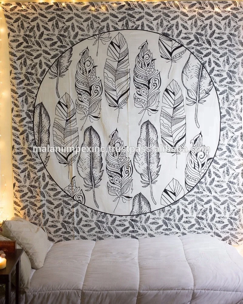 Хлопковое постельное белье с изображением павлина мандалы домашний декор настенный гобелен ручным