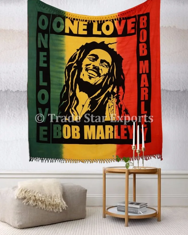 Indian Painting Bob Marley Home Decor Gypsy Wall Hanging Bohemian Tapestry 