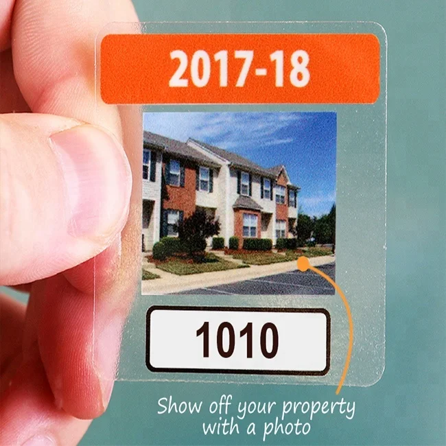 Custom Adhesive Window Stickers Front Writable Parking Permit Clings for Cars