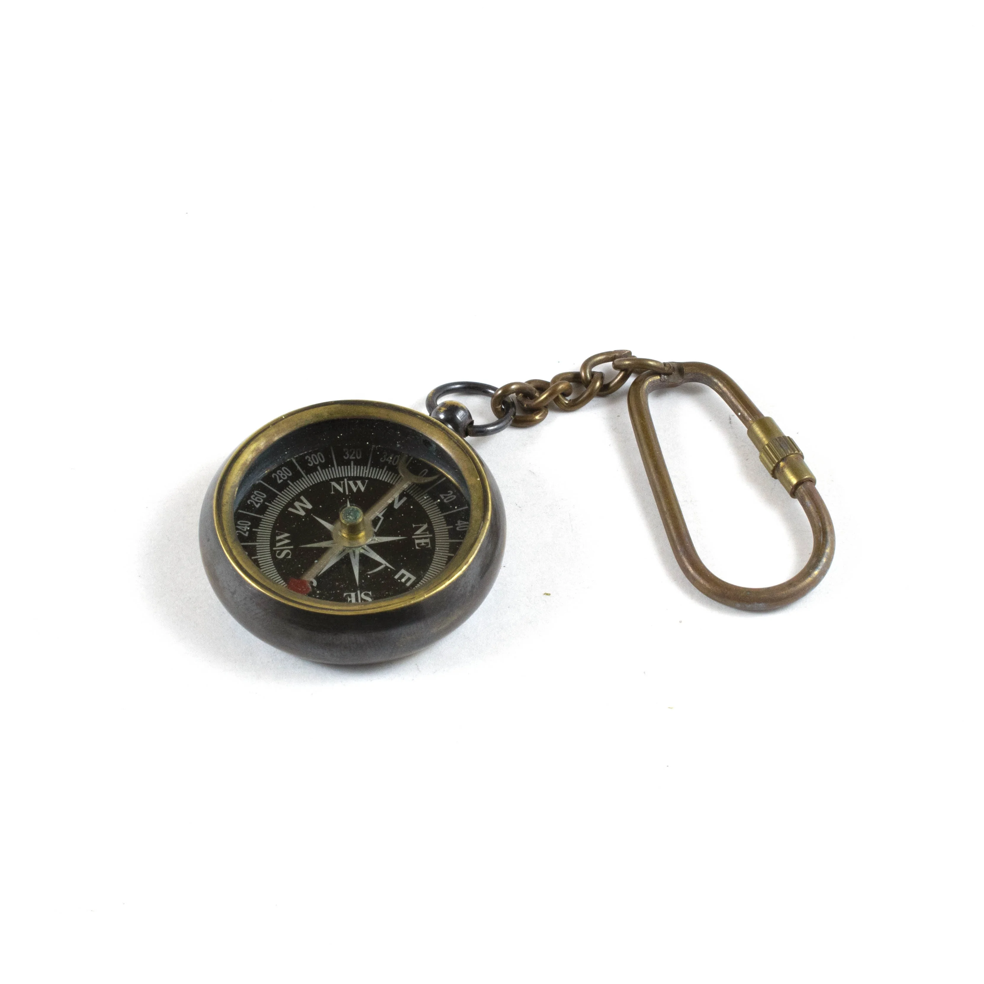 Handmade Brass Miniature Marine Helmet Compass Keychain Keychain Nautical Gift 
