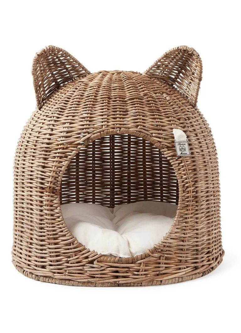 ECO Friendly Rattan Pet House - Rattan Cat House Cage Woven Wicker