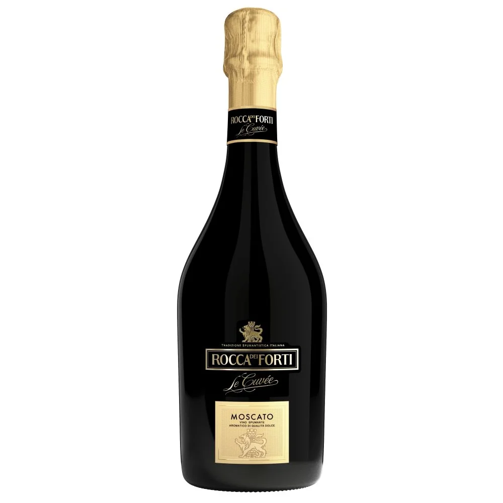 Export made in Italy Sparkling wine and sweet White Rocca dei Forti Moscato 750 ml bottle for aperitif