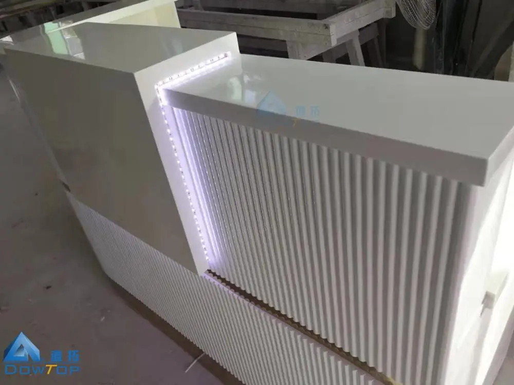 Custom pink Salon Reception Desk Design Spa Front Desk Counter for Sale