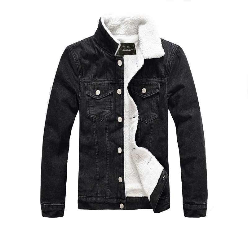 Fashion Classic Mens Denim Autumn Winter Casual Bomber Jacket Printed Nonwoven 2pcs_voghion.com