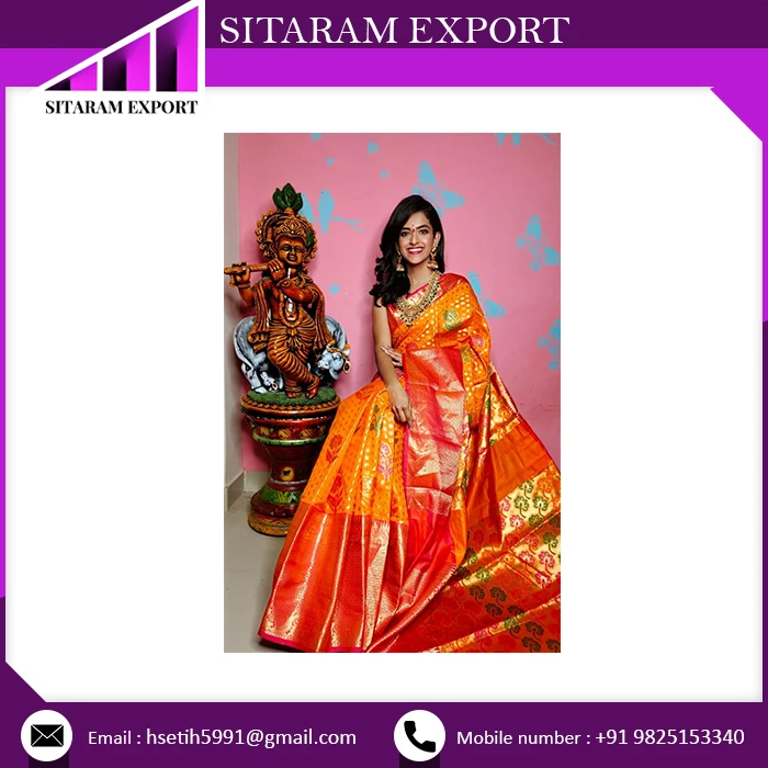 
 Новейшие эксклюзивные Banaras Paithani Fancy сари с канчи каймой для девочек по самой низкой цене на заказ на большую партию товара  