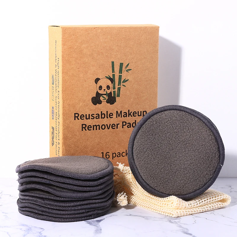Reusable organic cotton pads cosmetic facial,Round bamboo cotton pad reusable,Reusable makeup remover pads