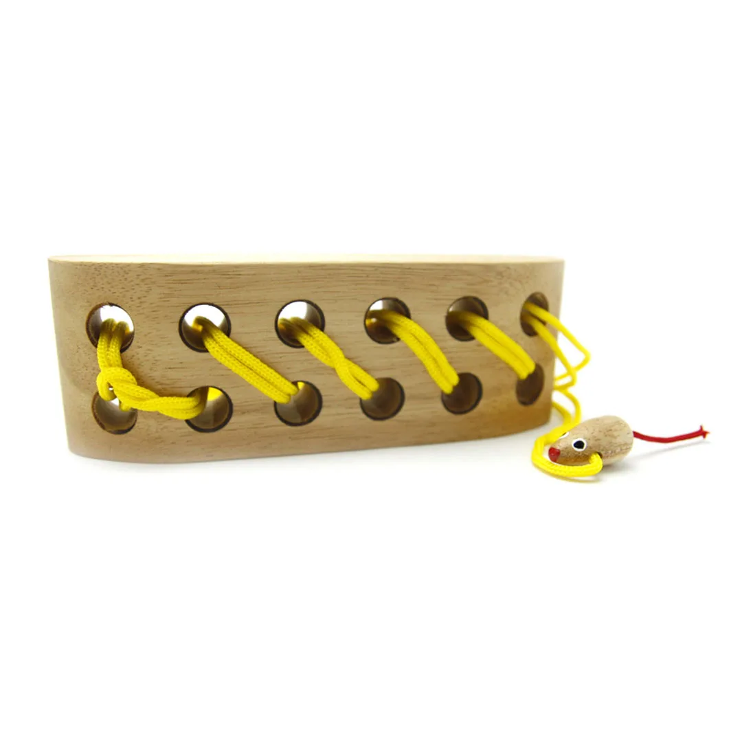 Interesting Brain Teaser Children Wooden Rope Kids Puzzle Game Kids Rope Toy 889