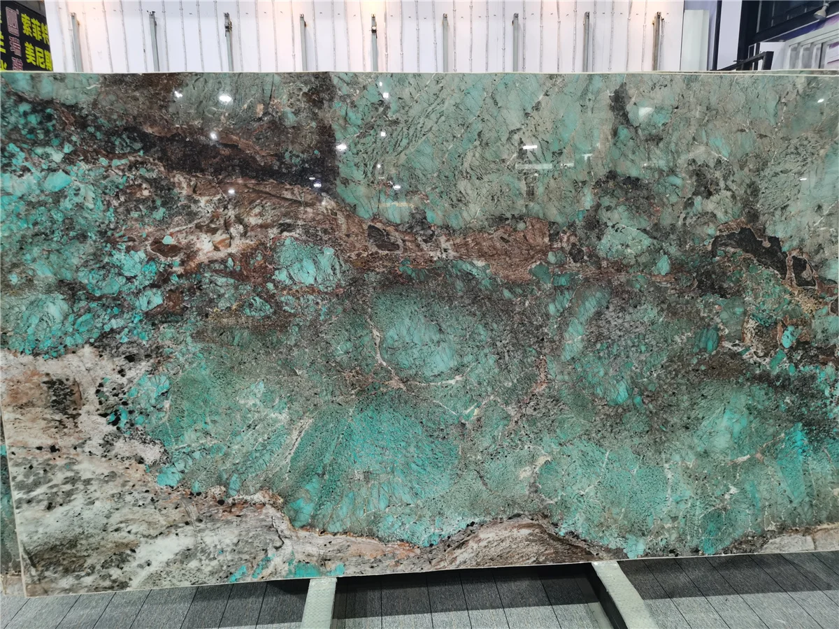 Good Price Luxurious Amazonite Green Quartzite Polished Green Granite Slabs for High-end Villa