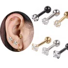 Prong Jewelry Earring F136 Titanium Star Prong CZ Ear Jewelry Tragus Cartilage Barbell Earring Body Piercing