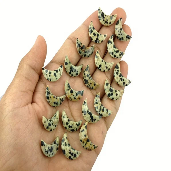 half moon dalmatian jasper faceted loose gemstone