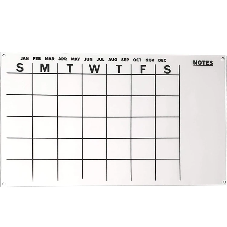 Apex Personalised Family Large Acrylic Calendar Dry Erase Monthly Acrylic Calendar Dry Erase Wall Calendar