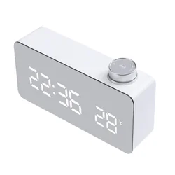 Зеркальные светодиодные часы с функцией отображения, зеркальные часы, будильник для спальни, офиса, дома, прикроватной тумбочки, гостиной