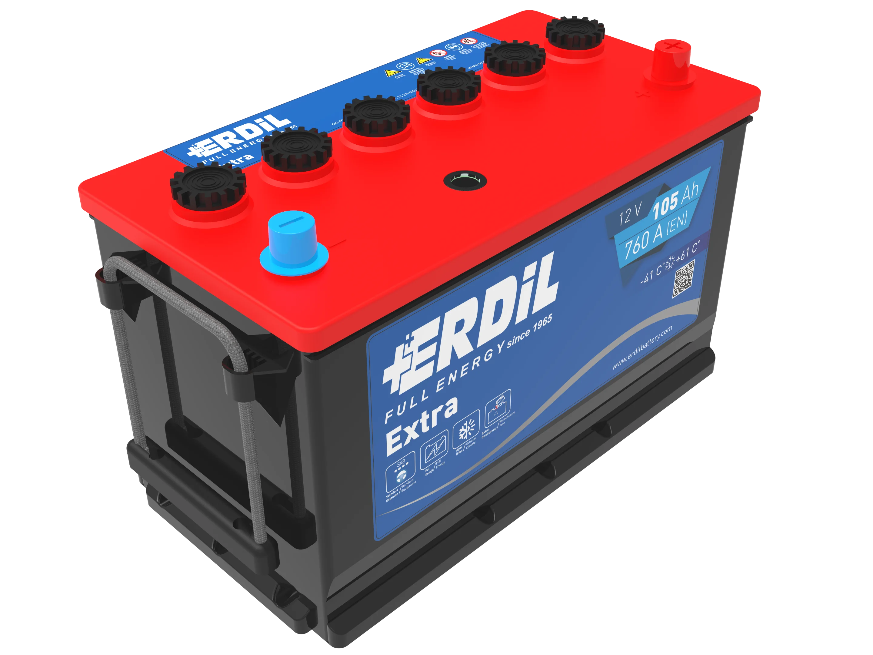 12v 105 Ah H4 Size Heavy Duty High Quality Battery "erdil Brand" Lead