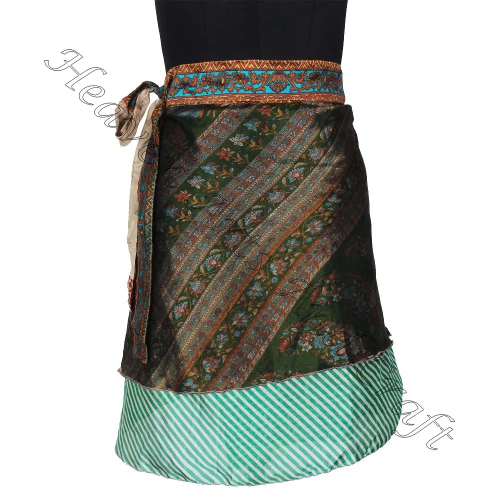 Valentine's Wrap Sarong Wrap Mini Skirt for Goa Gypsy Hippie Boho Indian Retro Silk Casual Magic Wrap Short Skirt