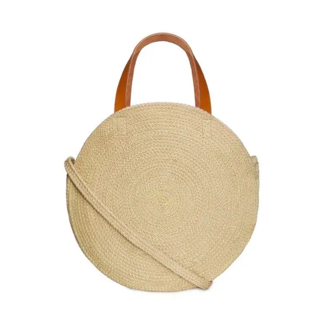 Round Straw Walmart Straw Bag Promotional Round Abaca Bag