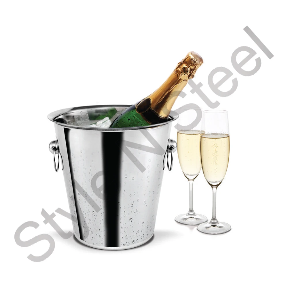 Champagne Bucket With Text Printing Stainless Steel Barware Desktop