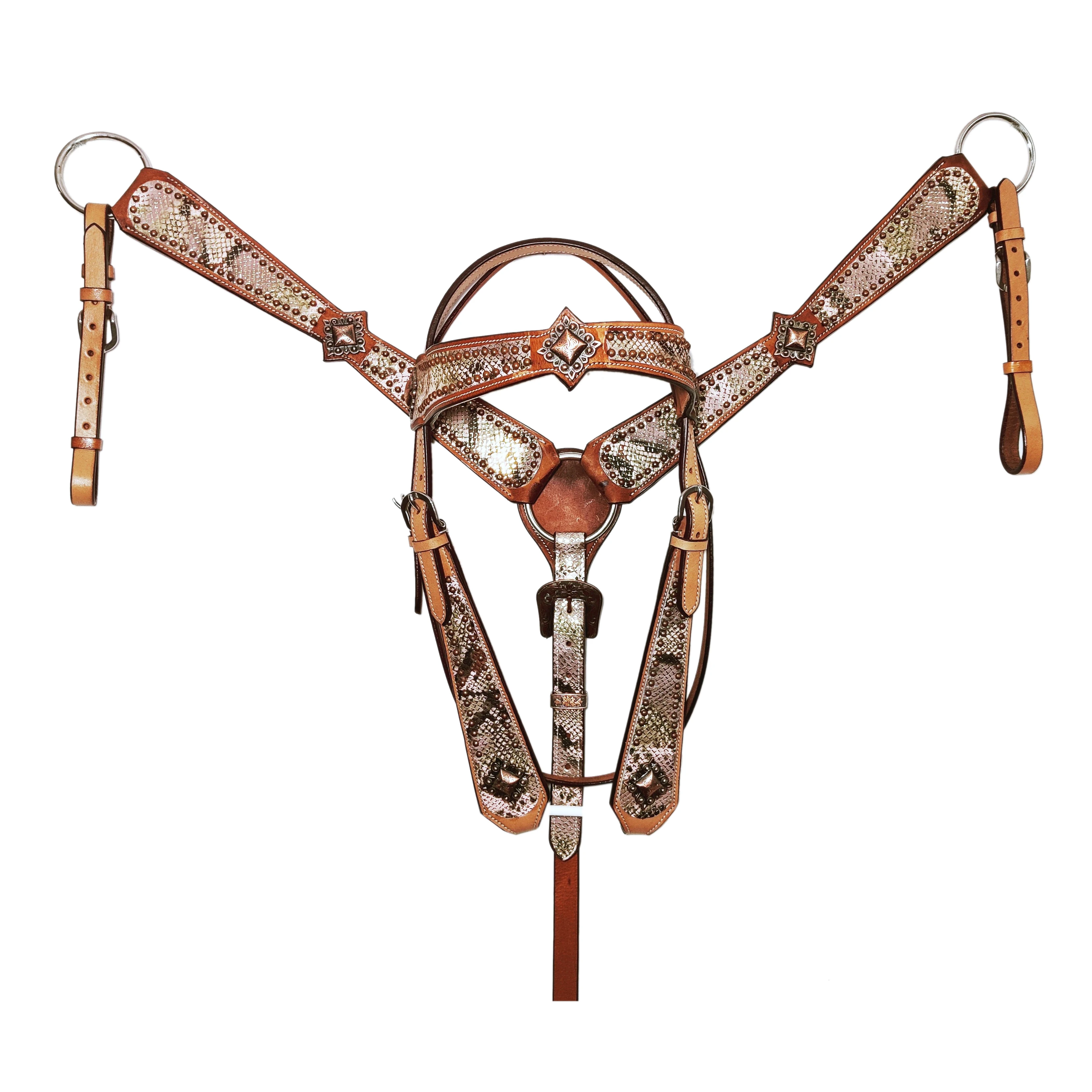 Antique Look Genuine Leather Horse Western Headstall For Horse Riding