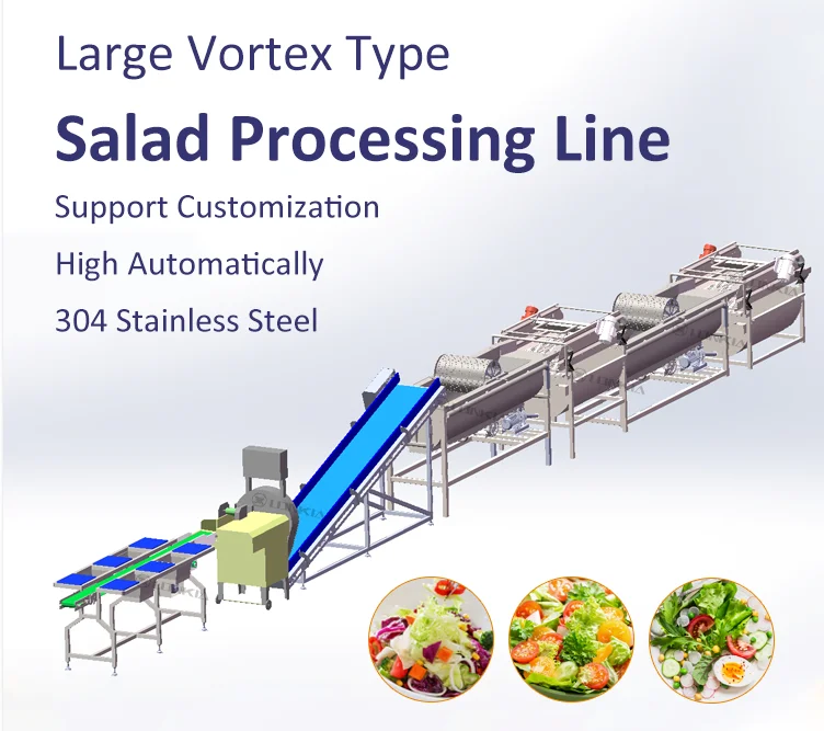 Broccoli Green Leaf Cabbage Potato Carrot Lettuce Pre Cut Vegetable Salad Processing Line factory