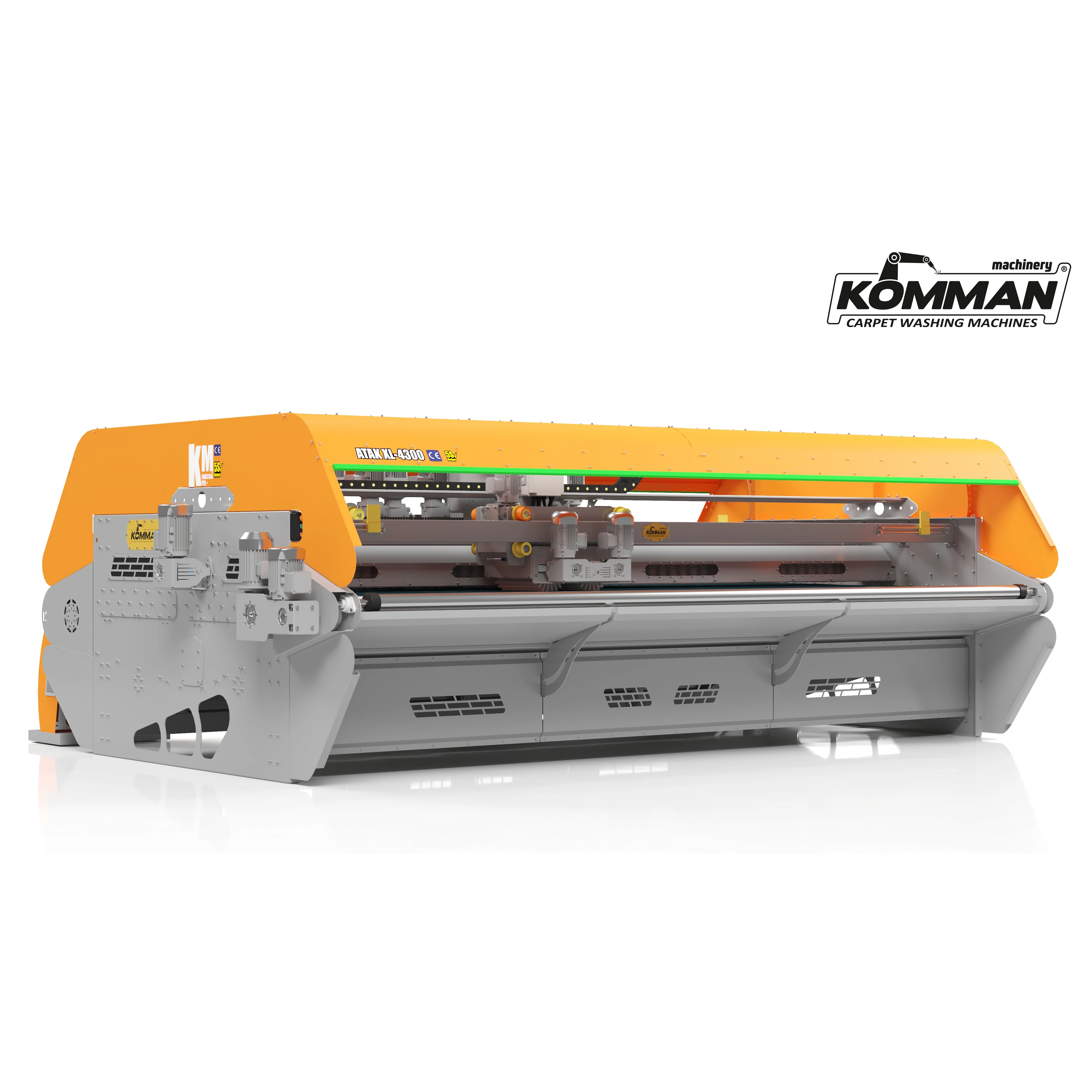Automatic Industrial Rug Washing Machine- 4.50 Meter Conveyor Surface 12 Brushes Carpet Washer Atak Xl 4300