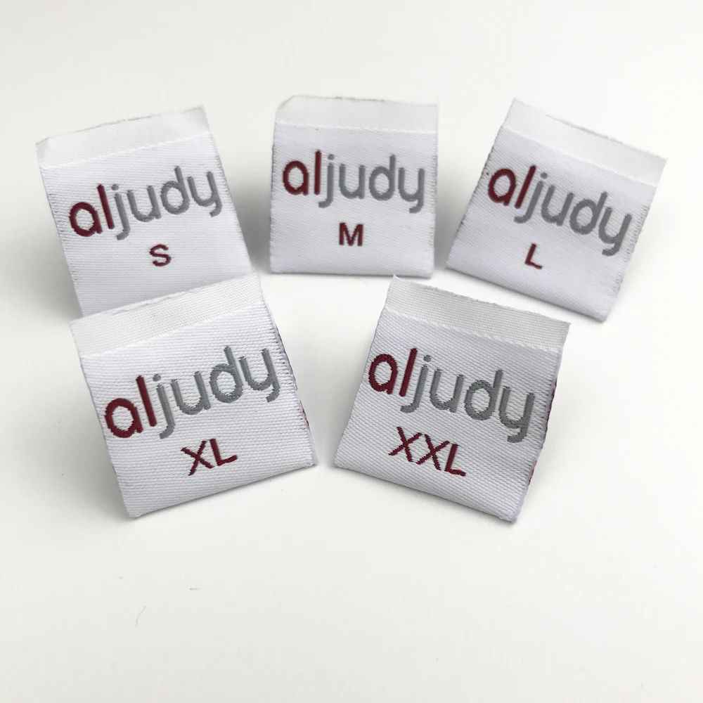 
 Оптовая продажа центр раза одежды тканые этикетки Индивидуальные основные этикетки для брюки и джинсы  