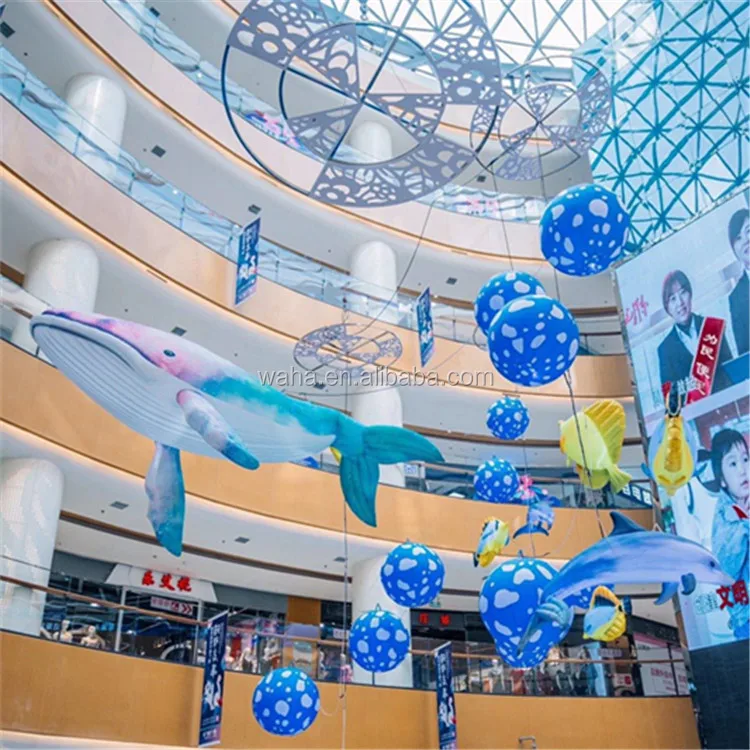Custom Size Inflatable Ceiling Hanging Whale Fish