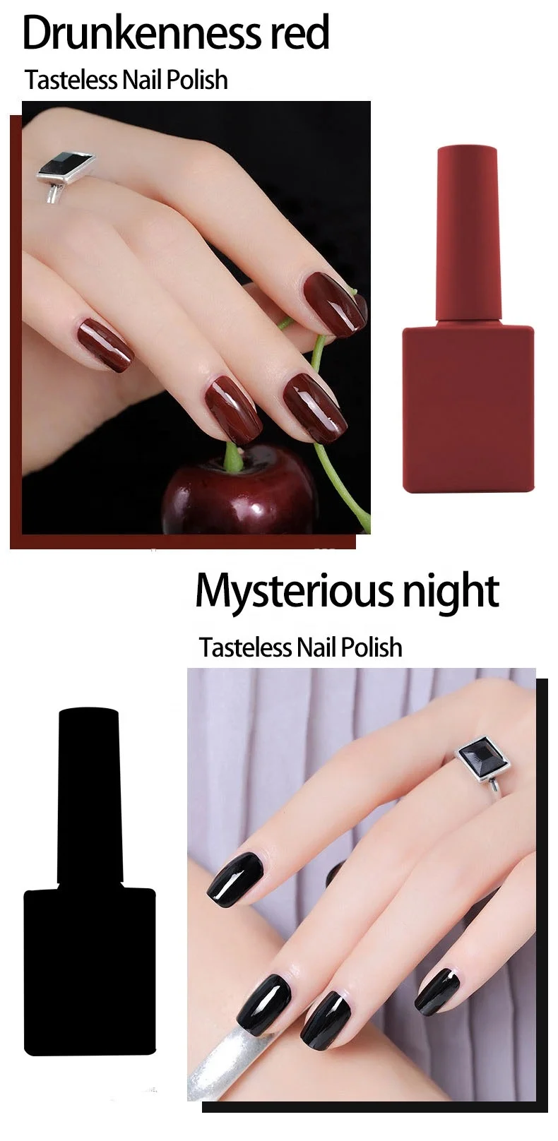 wholesale nail polish bottle with brush Nail polish bottle black red yellow UV Gel polish bottle set manufacture