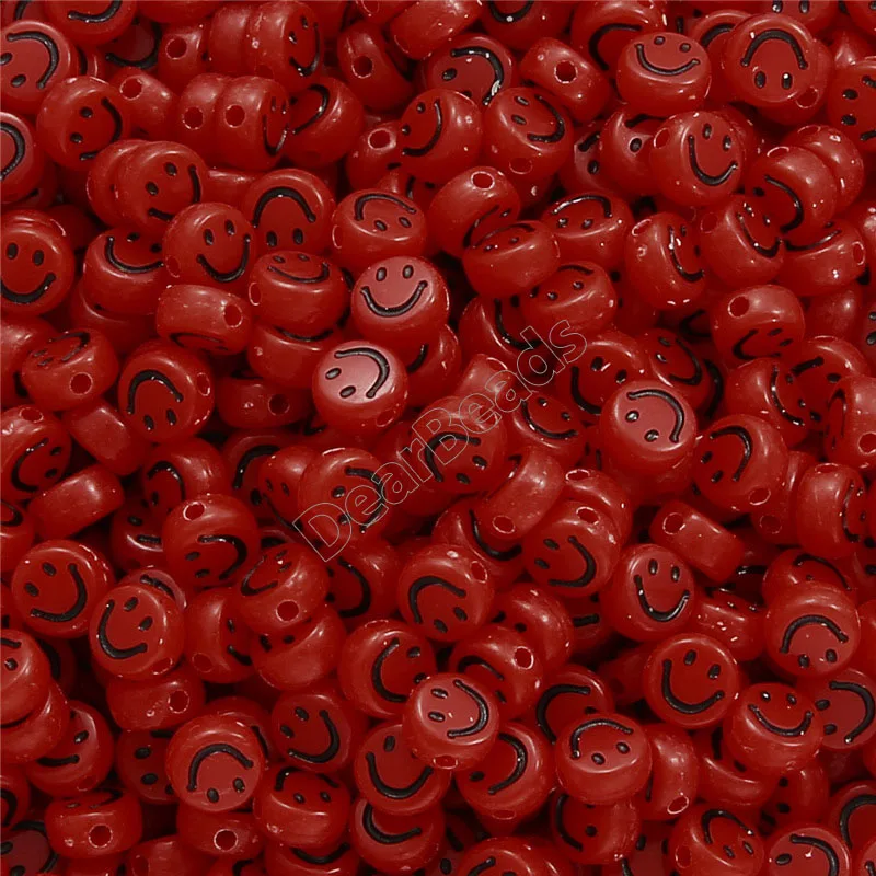 Smiling Acrylic Beads for Bracelets Jewelry Making - Dearbeads