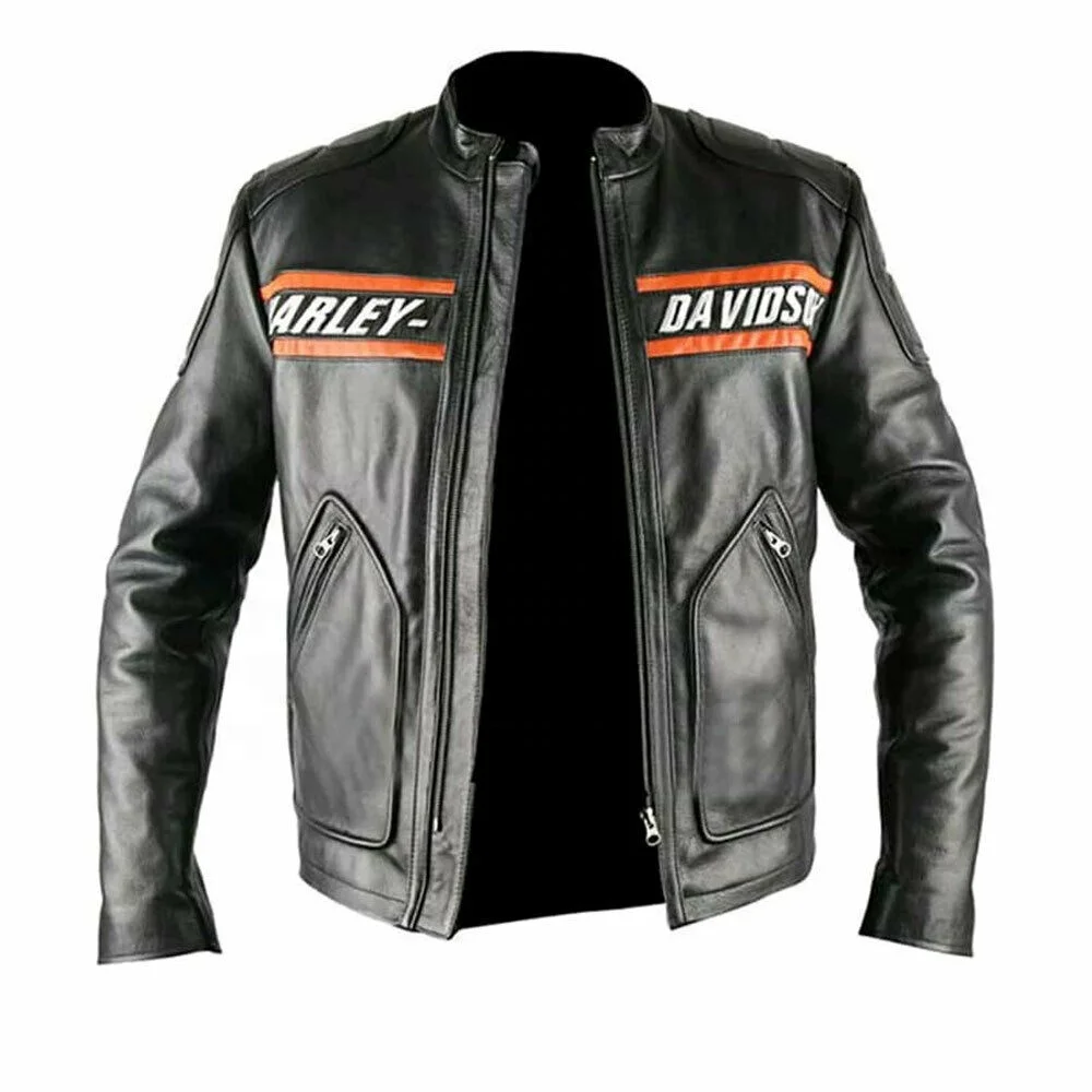 HARLEY DAVIDSON 2020 Original Cowhide Aniline Leather Motorcycle Cruiser Style Fashion Jacket 100% Original 2021 Leather Jacket