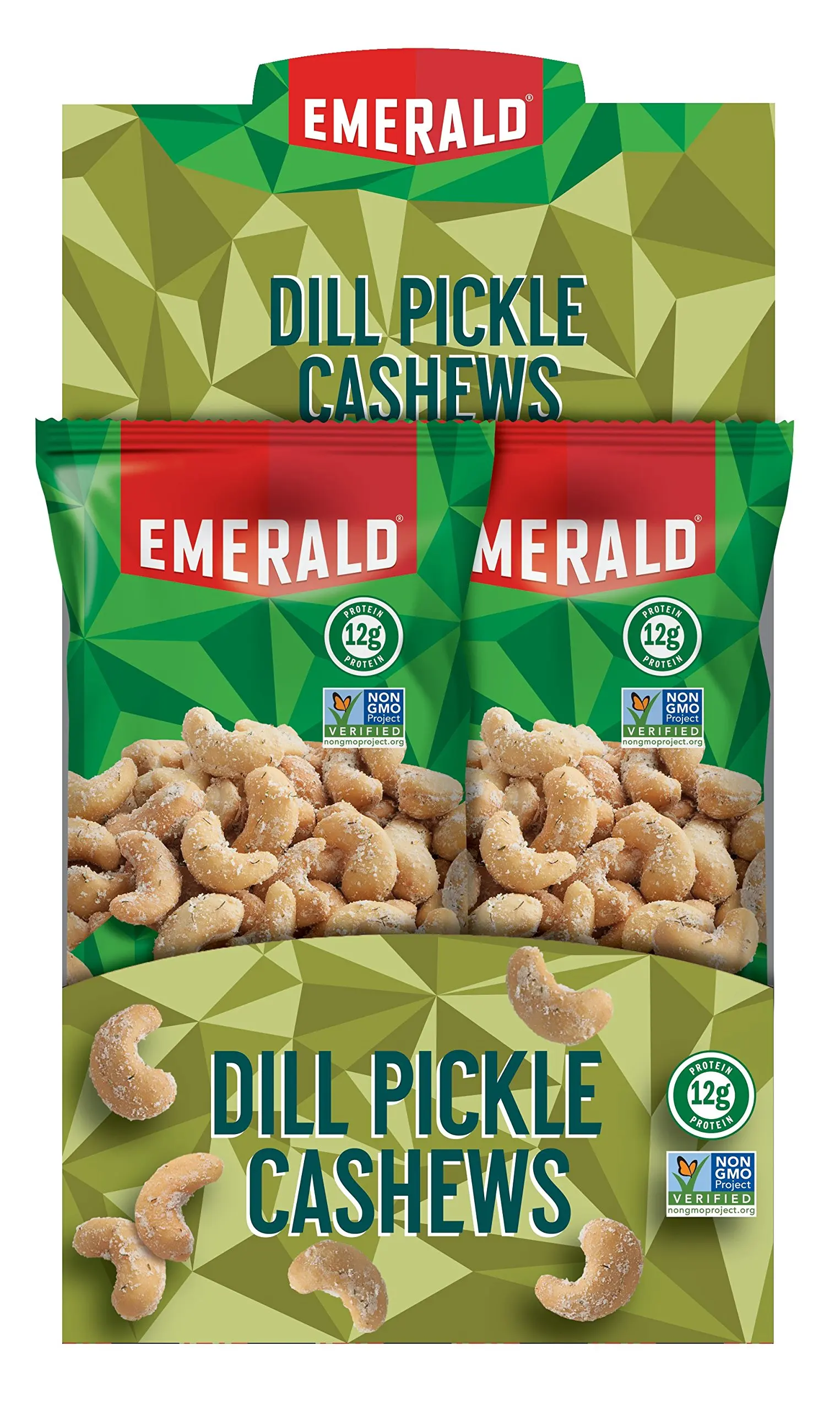 Emerald Dill Pickle Cashews - 1.25 Ounce Tube Nuts