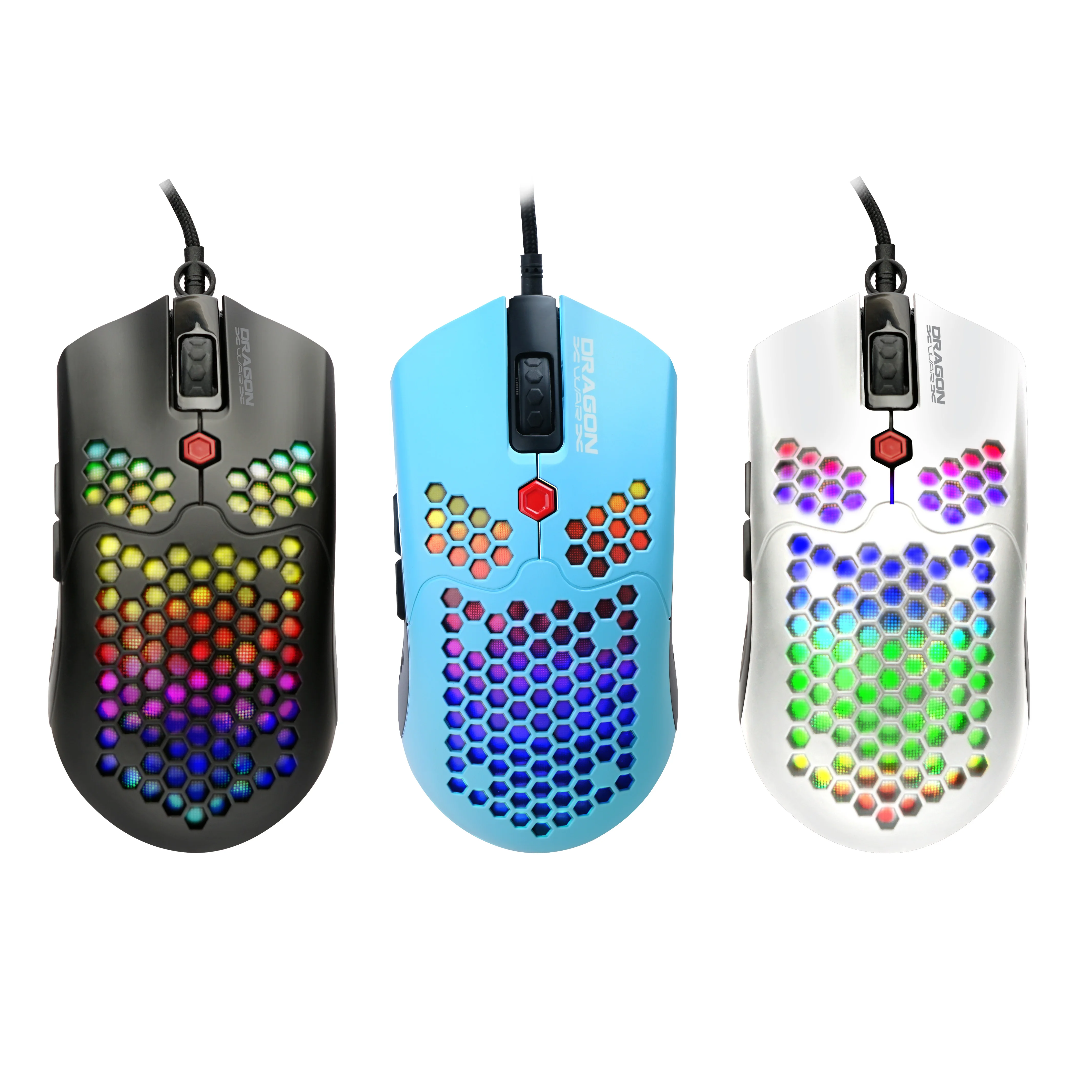 Игровая мышь Dragon War G25 65 г белая версия с легкой сотовой оболочкой ультралегкий кабель Ultraweave Pixart 3325 или