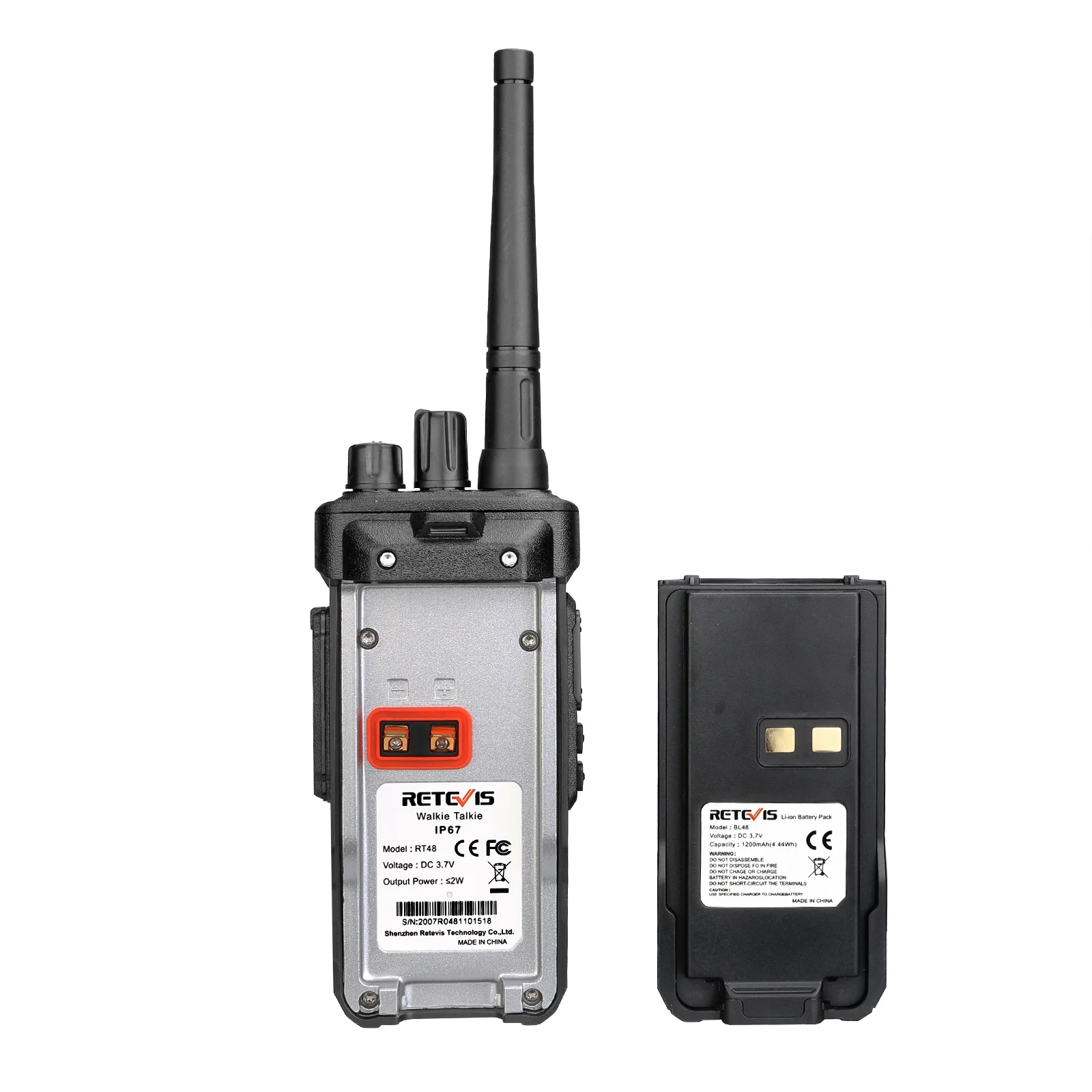 Wholesale RETEVIS RT48 IP67 Waterproof FRS Walkie Talkie 2W UHF  License-free Handheld Two Way Ham Radio Transceiver VOX Scrambler USB From 