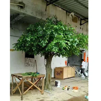 big Umbrella shaped 380cm height artifical banyan tree bonsai wholesale, bonsai ficus big tree