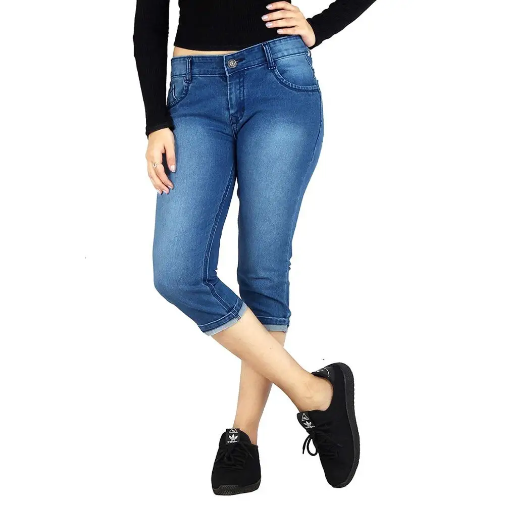 Buy PHOENISING Women's Sexy Cropped Jeans Comfy Bottom 3/4 Legnth Denim  Trousers,Size 6-16 Online at desertcartINDIA