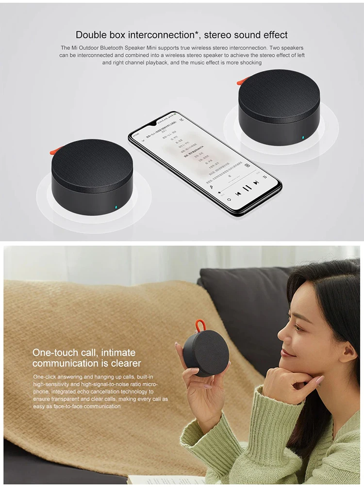 Xiaomi Mi Portable Bluetooth Speaker Grey Super Bass Music Mini Small
