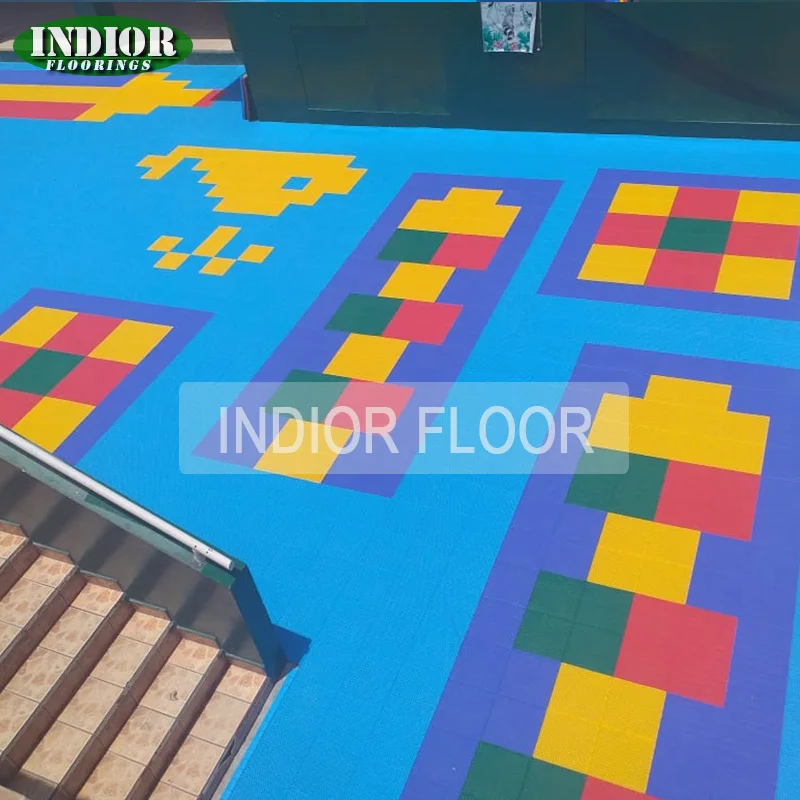 outdoor sports flooring colorful interlock paver tiles for school kids chile