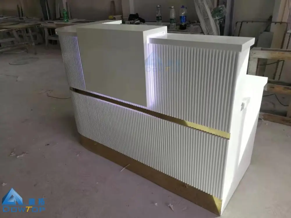 Custom pink Salon Reception Desk Design Spa Front Desk Counter for Sale